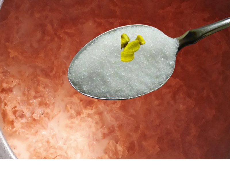 Add Sugar on halwa
